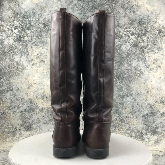 Eddie Bauer VTG Women's Size 8.5B Dark Brown Leather Knee High Tall Riding Boots - Picture 8 of 16